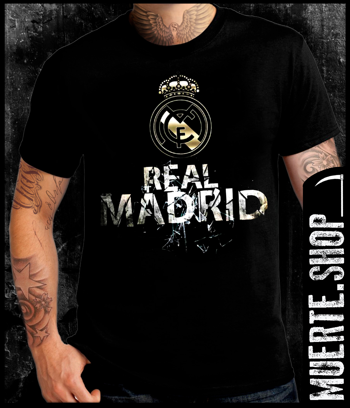 Черна тениска REAL MADRID GRUNGE GOLD Черна тениска REAL MADRID GRUNGE GOLD